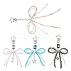 Bowknot Glass Seed & Acrylic Pendant Decoration HJEW-FZ00037-3