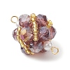 Glass Beaded Round Sphere Links PALLOY-MZ00874-08-3