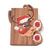 Christmas Theme Wood Printed Brooches for Women LS-JEWB-Z029-01D-1