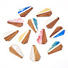 12Pcs 6 Colors Opaque Resin & Walnut Pendants RESI-TA0003-41-2