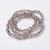 Electroplate Transparent Glass Beads Strands EGLA-A034-T6mm-S-3