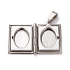 Tarnish Resistant 304 Stainless Steel Locket Pendants STAS-K197-02P-3