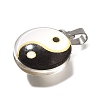 Flat Round 201 Stainless Steel Acrylic Pendants STAS-U036-01P-12-2