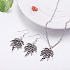 Zinc Alloy Coconut Leaf Jewelry Sets SJEW-BB16592-12