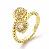 Cubic Zirconia Square Cuff Ring KK-A180-27G-3