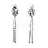 304 Stainless Steel Chain Tassel Earrings EJEW-I248-35-3