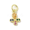 Brass Micro Pave Cubic Zirconia Charms KK-M283-20G-02-1