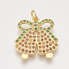 Brass Cubic Zirconia Pendants & Stud Earrings & Adjustable Rings Jewelry Sets SJEW-S043-02-6