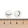 White and Black Flat Round Cartoon Resin Cabochons LS-CRES-Q009-01D-2