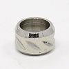 Tarnish Resistant 304 Stainless Steel Large Hole Column Carved Oval Beads STAS-G037-07-1