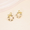 Brass Micro Pave Cubic Zirconia Stud Earrings for Women HC2180-2