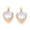 Brass Micro Pave Cubic Zirconia Pendants KK-N272-02G-01-1