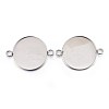 Tarnish Resistant 304 Stainless Steel Cabochon Connector Settings X-STAS-F191-15P-I-1