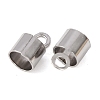 304 Stainless Steel Fold Over Crimp Cord Ends STAS-P434-05F-P-2