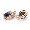 Rack Plating Brass Micro Pave Clear Cubic Zirconia Pendants KK-T060-62-RS-3