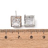 Brass Micro Pave Clear Cubic Zirconia Stud Earrings EJEW-C174-02B-P-5
