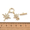 Brass Micro Pave Clear Cubic Zirconia Toggle Clasps KK-M301-21G-4