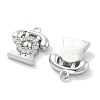 Rack Plating Brass Clear Cubic Zirconia Pendants KK-M102-14P-A-2