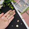 10Pcs Flat Round with Clover Brass Stud Earring Findings DIY-BBC0001-36-3