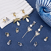 4 Pairs 2 Colors Flat Round Brass Pave 3A Cubic Zirconia Clip-on Earrings for Women EJEW-BBC0001-58-4