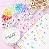 302Pcs 9 Style Transparent & Opaque Rainbow Iridescent Acrylic Beadss Plated and Enamel MACR-CJ0001-55-6