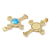 Rack Plating Brass Micro Pave Cubic Zirconia Pendants KK-P268-17G-G-2
