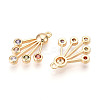 Brass Micro Pave Cubic Zirconia Pendants KK-N262-107A-G-2