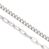 304 Stainless Steel Paperclip Chain Curb Chain Slider Necklace Making AJEW-JB01531-3
