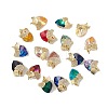Real 18K Gold Plated Rack Plating Brass Micro Pave Clear Cubic Zirconia Pendants KK-C015-24G-1