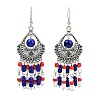 Alloy Glass Seed Beads Teardrop Chandelier Earrings EJEW-JE06509-02-3
