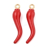 Rack Plating Alloy Enamel Pendants PALLOY-R451-07G-03-1