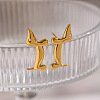 304 Stainless Steel Dog Stud Earrings for Women UX9475-3
