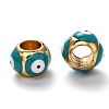 Brass European Enamel Beads LS-KK-B028-25G-A-2