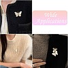 5Pcs 5 Styles Butterfly Alloy Rhinestone Brooches JEWB-CJ0001-33-7