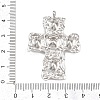 304 Stainless Steel Micro Pave Cubic Zirconia Pendants STAS-P421-02P-A-4