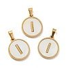 PVD Vacuum Plating 304 Stainless Steel with White Shell Pendants STAS-G268-01I-G-1