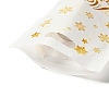 50Pcs Merry Christmas Snowflake Printed Transparent OPP Cellophane Packaging Bags with Die Cut Hole Handles ABAG-C013-02-4