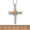Brass Screw Cross Pendant Box Chain Necklaces for Women Men NJEW-C067-06P-5