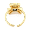 Rack Plating Brass Micro Pave Cubic Zirconia Open Cuff Rings for Women RJEW-S392-02G-C-3