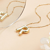 1pc Brass Chain with Alloy Letter Pendants Necklaces NJEW-LP0001-41R-G-3
