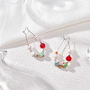Brass Hoop Earrings Findings Kidney Ear Wires KK-FH0001-45-NR-6