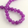 Dyed Natural White Jade Round Bead Strands G-Q937-17-2