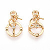 Brass Micro Pave Cubic Zirconia Peg Bails Pendants KK-U056-56G-1
