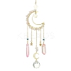 Moon & Star Brass Hanging Ornaments HJEW-TA00095-01-1