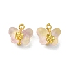 Light Gold Tone Alloy with Glass Charms LS-PALLOY-Q457-01G-03-1