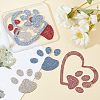 Heart & Pawprint Glitter Hotfix Rhinestone DIY-FG0002-29-5