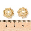 Flower Brass Micro Pave Clear Cubic Zirconia Bead Caps KK-A254-01B-G-2