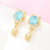 Brass Micro Pave Cubic Zirconia Dangle Stud Earrings EJEW-F405-24G-01-1