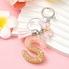Resin & Acrylic & Faux Suede Tassel Keychain KEYC-YW00123-19-1