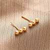 201 Stainless Steel Beaded Horizontal Bar Stud Earrings with 316 Stainless Steel Pin for Women X-STAS-K238-01G-3